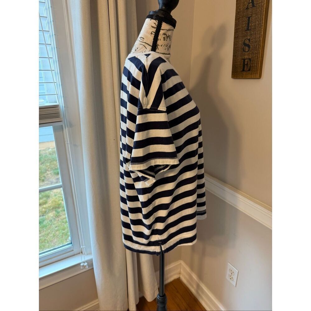 Old Navy Women's Striped Crew Neck Short Sleeve Cotton T-shirt Navy & White XL - Picture 4 of 8